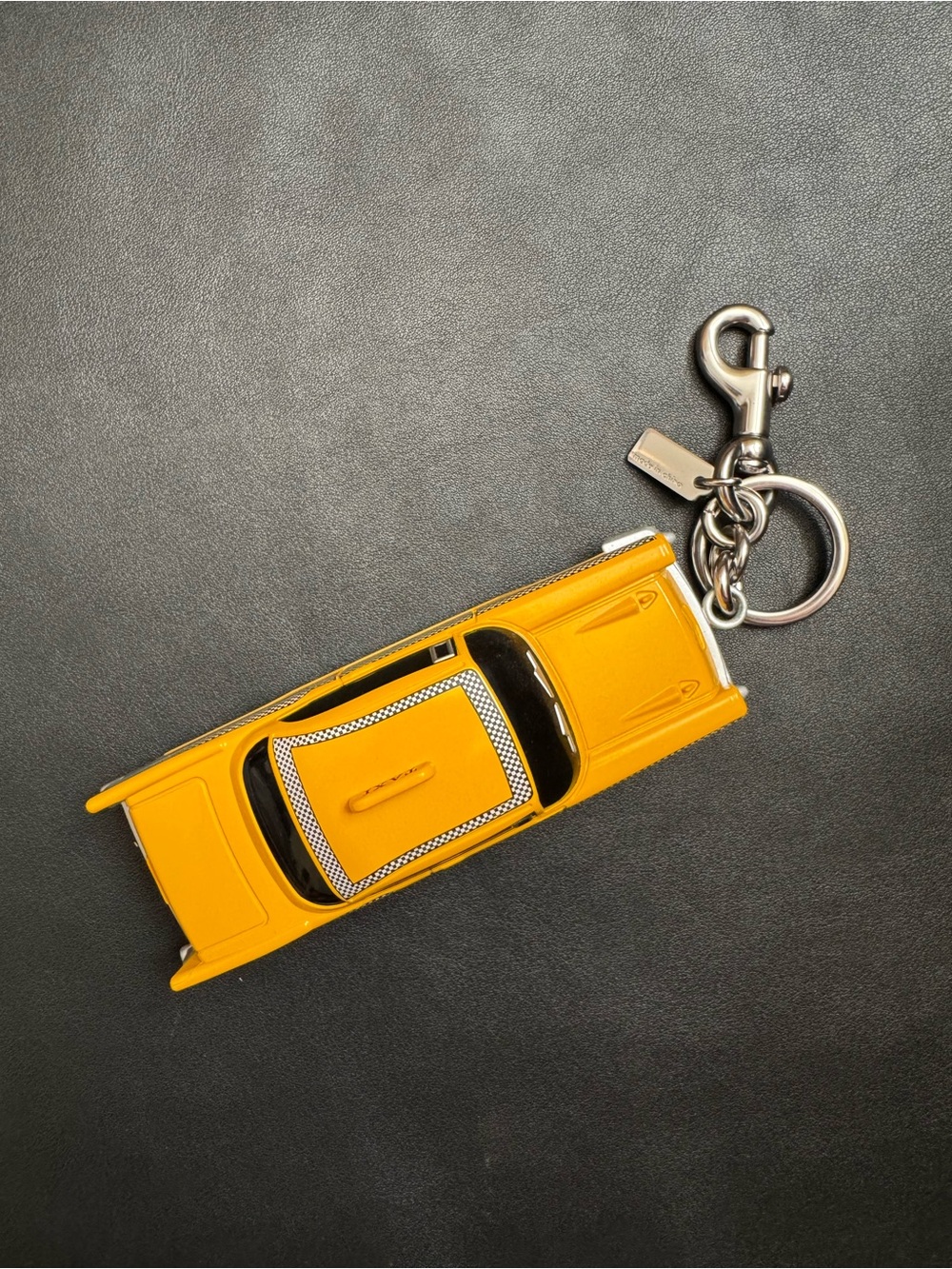 Coach Large Yellow Taxi Bag Charm Keychain
